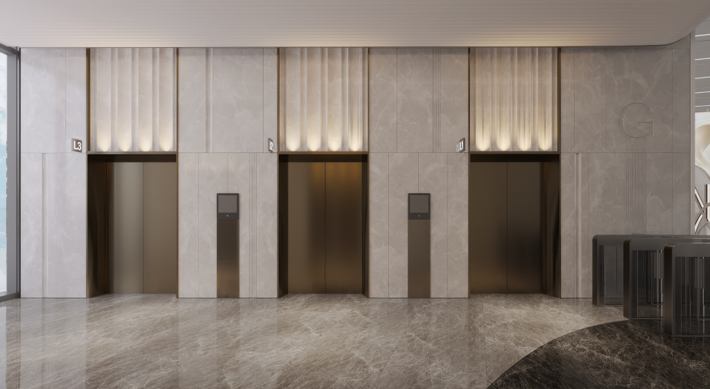The Kross ground floor lift lobby entrance view